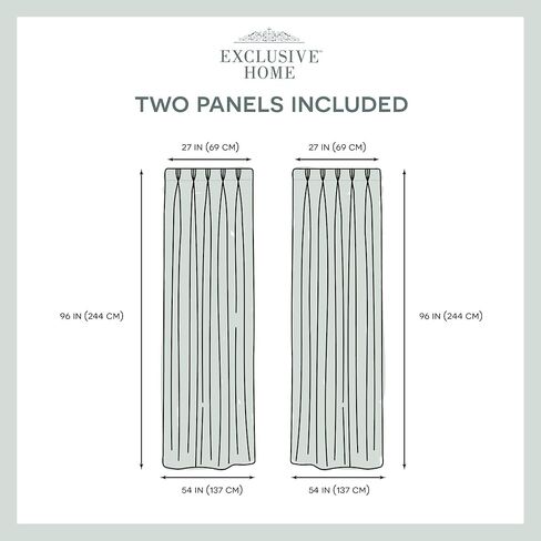 ستائر منزلية حصرية، ستائر شاتو لايت، ستائر مطوية، طول 96 بوصة، لؤلؤة سوداء، مجموعة من 2 in Kuwait