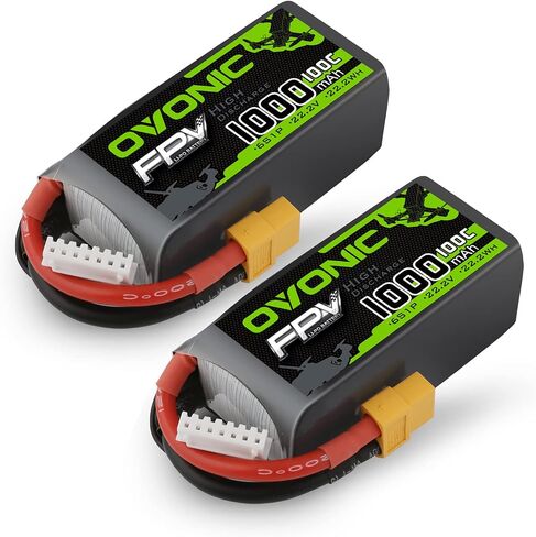 OVONIC 6s Lipo Battery 100C 1000mAh 22.2V Lipo Battery with XT60 Connector for RC FPV Racing Drone Quadcopter in Saudi Arabia