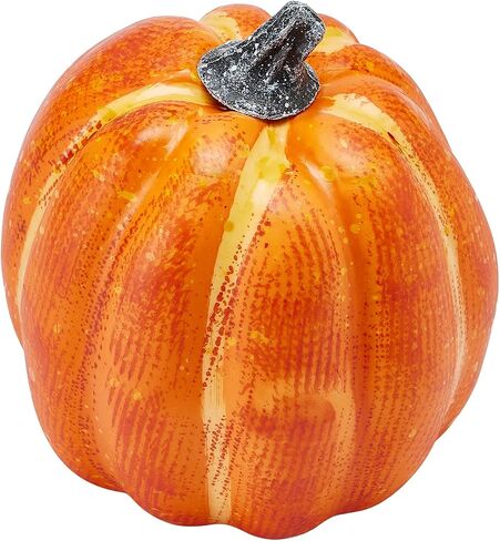 woshilaocai 7PCS Artificial Pumpkins Décor Fall Harvest Thanksgiving/Halloween Holiday Farmhouse Decorations for Home (Bright Orange) in Saudi Arabia