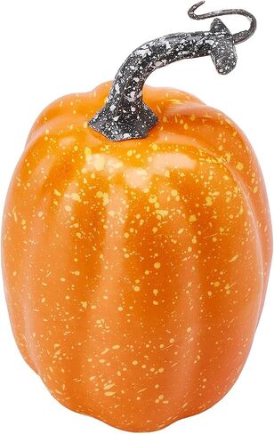 woshilaocai 7PCS Artificial Pumpkins Décor Fall Harvest Thanksgiving/Halloween Holiday Farmhouse Decorations for Home (Bright Orange) in Saudi Arabia