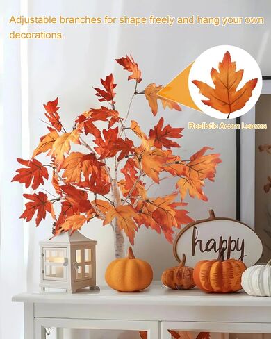 Luditek سقوط الديكور شجرة القيقب تضيء شجرة ث / 24 أدى 22 بوصة بطارية شجرة الخريف البيضاء تعمل لعيد الشكر زينة عيد الهالوين للمنزل داخلي في الهواء الطلق طاولة غرفة النوم in Kuwait