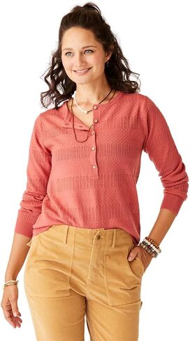 Carve Designs Womens Amara Pointelle Sweater in Saudi Arabia