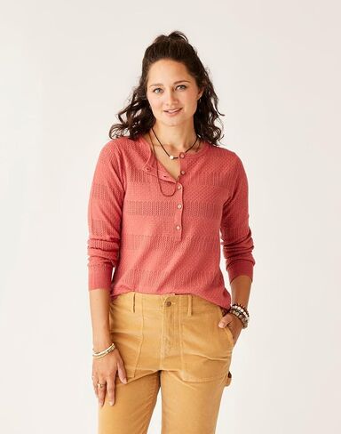 Carve Designs Womens Amara Pointelle Sweater in Saudi Arabia