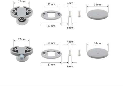 Smooth Set of 8 Single Shower Door ROLLERS /Runners /Wheels 23mm in Diameter in Saudi Arabia