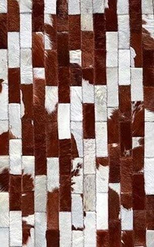 جلد البقر المرقعة باللونين البني والأبيض - جلد البقر الأصلي 8 × 5 in Saudi Arabia