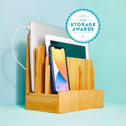G.U.S. Multi-Device Charging Station Dock & Organizer - Multiple Finishes Available. for Laptops, Tablets, and Phones - Strong Build, Black Leatherette in Saudi Arabia
