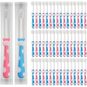 Kids Toothbrushes Individually Wrapped Bulk, 100 pcs Toddler Kids Toothbrush for Age 2+ Children Toothbrush Set Soft Toothbrushes for Kids Boys Girls