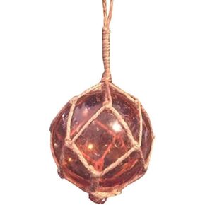 ديكور بحري مصنوع يدويًا من كرة زجاجية يابانية برتقالية لصيد السمك مع شبكة بنية لتزيين عيد الميلاد in Kuwait