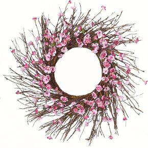Worth Imports 22" Cherry Blossom Wreath On Natural Twig Base