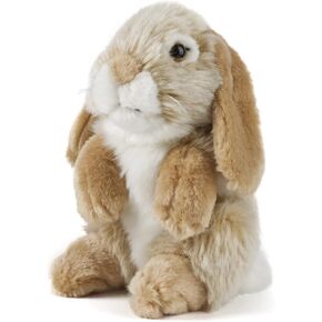 Living Nature Grey Sitting Lop Eared Rabbit Stuffed Animal Plush Toy | Fluffy and Cuddly Rabbit Animal | Soft Toy Gift for Kids | Boys and Girls Stuffed Doll | Naturli Eco-Friendly Plushies | 7 Inches
