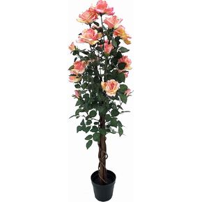AMERIQUE 4.3 Motley Gorgeous & Unique Feet Artificial Silk Rose Tree with 18 Flowers, Feel Real Technology