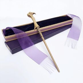 Alisecfa Collection Wizard Magical Wand and Witch Magic Wand Cosplay Wand with Steel Core Costume Accessories for Christmas Halloween Birthday Party Favors with Medal in Gift Box (Black)
