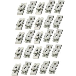 uxcell Fit M4 Screw 65Mn Spring Steel U Nut Silver Tone 25mm x 12.5mm 25pcs