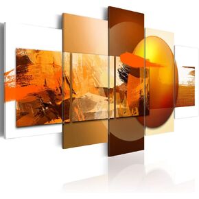 Canvas Prints Art Modern 5 pieces Wall Picture Abstract Sphere Pros and Cons Painting Orange Artwork Framed Home Decoration Bedroom Living Room (CL14, Small W40" x H20")