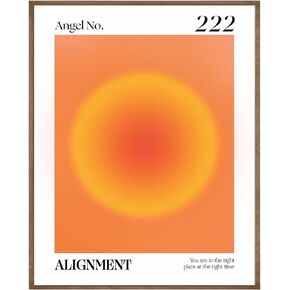 KEUSPI Angel Number 222 Aura Poster Wall Art Prints, Trendy Retro Y2K Burnt Orange Preppy Canvas Wall Art, Y2K Room Decor, Preppy Room Decor Aesthetic, Preppy Dorm Decor, 8x10 Inch Unframed
