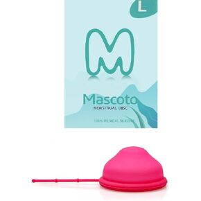 TM New Generation Menstrual disc with Silicone String, Flat-fit Cup, Medical-Grade Silicone, Reusable, Petal Thin and Ultra Comfortable (Size L)