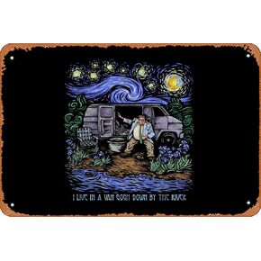 Zuhhgii الرجعية القصدير علامة فان جوخ أسفل النهر خمر مضحك الجدة علامات معدنية رجل الكهف علامات روح الدعابة أفلام الموسيقى بار الفن ملصق الرجعية طباعة جدار ديكور المرآب الهدايا 12x8 بوصة in Kuwait