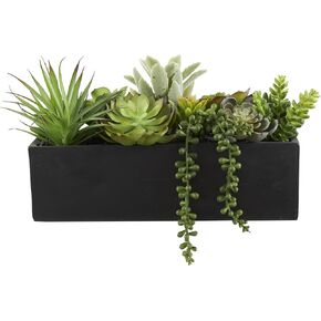 Deco 79 Faux Foliage Geometric Artificial Foliage, 14" x 7" x 8", Green