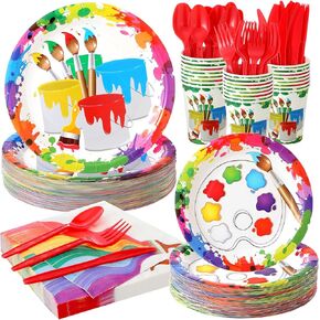 Uiifan 350 Pcs Construction Birthday Party Supplies Set 100 Plates 50 Paper Cups 50 Napkins 150 Plastic Silverware Construction Party Decorations Digger Bulldozer Tableware Set for Kid Boys, 50 Guests