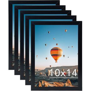 10x14 Picture Frame Set of 5 Black for 30 x 40cm Diamond Painting Art, Wall Mounting Horizontally or Vertically, 10 x 14 Wall Gallery Poster Photo Frame with Durable Shatter Resistant