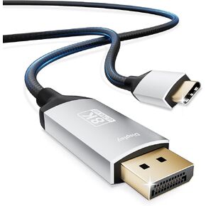 BolAAzuL USB C to Displayport Cable 4K@60Hz 4ft/1.2m, Short USB Type C to DP 1.2 Cord [Braided, Gold-Plated, Aluminum Shell] 2K@165H/144Hz for MacBook Pro Laptop Projector TV PC in Kuwait