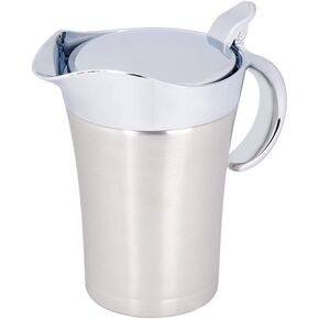 Haofy Creamer 304 Stainless Steel Thermal Insulated Double Wall Sauce Gravy Boat Pot Serving Jug(Large 750ml)