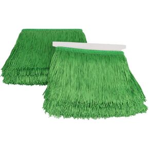Heartwish268 Fringe Trim Lace Polyerter Fibre Tassel 6inch Wide 10 Yards Long for Clothes Accessories Latin Wedding Dress DIY Lamp Shade Decoration Black White Red(Light Green)