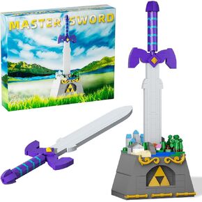 Taojiyuan Decayed Master Sword Building Blocks,BOTW Broken Master Sword Building Set with Display Stand Link Sword and Shield for Game Fans Decorations Birthday Gift (346pcs) in Kuwait