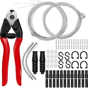 96PCS Bike Brake Cable Kit Universal Bike Cable Kit Coolrunner Bike Brake Cable Housing Kit Stainless Steel Bicycle Brake Cable Shift Cable with Bike Cable End Caps O-Rings