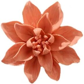 Ceramic Flower Wall Art, Artificial 3D Flower Wall Art, Handmade 3D Wall Art Hanging Sculpture, Porcelain Flower Wall Decoration for Home Office Decor (Yellow,Magnolia,3.54")