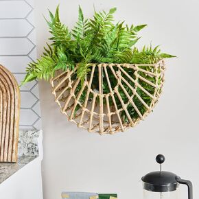 Main + Mesa Woven Cane Wall Pocket, Natural