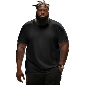 Big and Tall Shirts for Men Cotton T-Shirts Short Sleeve Crew Neck Oversize Pullover Casual Loose Solid Basic Tee Tops
