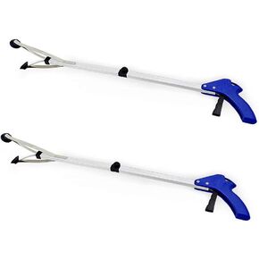BeGrit 2 Pcs Reacher Grabber Suction Cup Grip Foldable Long Arm Reaching Claw Hand Grabber Trash Pickup Tool