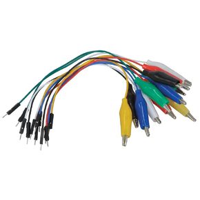 AT-CM02 Alligator Clip to Male Jumper Wire Test Leads (12
