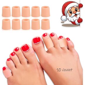 Silicone Toe Protectors, Toe Cushion Sleeves, Corn Pads for Pinky Toe | Toe Cover Caps with Aloe Vera Essential Oils Against Shoe Pressure and Friction - 20 Count