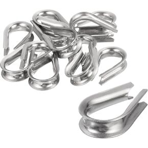 uxcell 12Pcs M10 Stainless Steel Thimble for 5/16" Dia Wire Rope, Wire Rope Cable Thimbles Rigging for Marine, Sunshade Sail, Fence