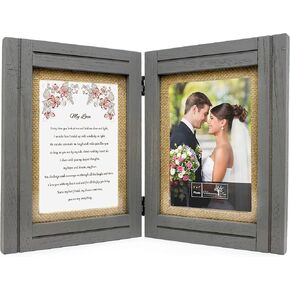 Gifts for Husband, Wife, Boyfriend, Girlfriend, Fiance - My Love - 5x7 Rustic Wood Picture Frames with Poem - Anniversary, Birthday, Valentines Day, Christmas, Wedding - Gray