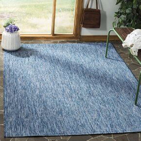 SAFAVIEH Courtyard Collection 5'3" x 7'7" Navy CY8522 Indoor/ Outdoor Waterproof Easy-Cleaning Patio Backyard Mudroom Area-Rug