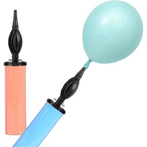 Blue & Red Manual Balloon Pump 2 Pack, Two-Way Handheld Air Pump for Kids’ Party Balloons Supplies, Balloon Inflator by Hand, Manual Pump for Children's Balloons