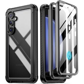 Poetic Guardian Case for Samsung Galaxy S24 FE 5G [20 FT Mil-Grade Drop Tested], Built-in Screen Protector [Work with Fingerprint ID], Full-Body Rugged Shockproof Protective Cover Case, Black/Clear in Kuwait