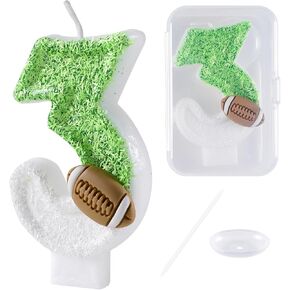 Football 1st Birthday Candle, Football Number 1 Cake Candle Birthday Cake Topper for Football 1st Birthday Party Decorations