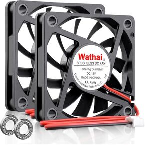 Wathai 60mm x 10mm Computer Case Fans 12V Dual Ball 2Pin High Performance Replacement Fan for DIY Project Exaust Cooling in Kuwait