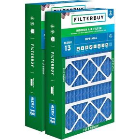 Filterbuy 17x26x4 Air Filter MERV 13 Optimal Defense (2-Pack), Pleated HVAC AC Furnace Air Filters Replacement for Lennox (Actual Size: 16.56 x 25.94 x 4.13 Inches)