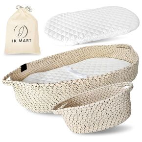 IK MART – Baby Changing Basket with Diaper Caddy Organizer and Baby Blanket, Bundle Package with Multiple Items – Changing Table Topper - Changing Pad, Portable Changing Pad Covers, Baby Basket