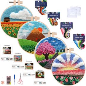 XEmbro 8 PCS Cross Stitch Kits for Beginners, Solar System Kids Embroidery Kit, Stamped Cross Stitch Craft Supplies for Boys and Girls, Planet Pattern Needlepoint for Bags