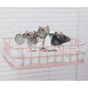 WOLEDOE Rat Cage Platform, All-Metal Basket Chew-Proof Design, Chinchilla Toys and Cage Accessories Ledge Ramp fit Ferret, Guinea Pig, Sugar Glider