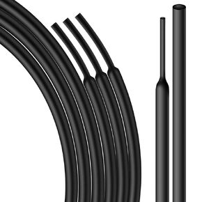 3/8 Inch Heat Shrink Tubing - 25Ft 3:1Ratio Waterproof Heat Shrink Tubin - Adhesive Lined,Dual Wall Adhesive Shrinkable Wire Wrap Tube - Black (1, Black, 3/8"(9.5mm)-25Ft)