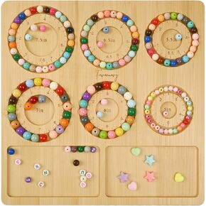 Favonuovy Bead Boards for Jewelry Making Bamboo Bracelet Measurement Board 4.5" 5" 5.5" 6" 6.5" 7" 7.5" All in Inches Beading & Jewelry Making Trays Mats Wooden Bracelets and Necklace Design Board