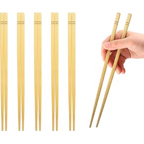 HOPELF 5 Pairs Bamboo Chopsticks Wooden Chinese Classic Style，9 1/2 Inches，More Quantity Choices 10Pairs/20Pairs