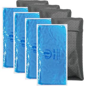 Hot and Cold Pack for Pain Relief - Gel Ice Packs for Injuries Reusable Knee, Back, Wrist, Hand, Ankle Recovery, Set of 4-9.5" x 4.5"